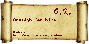 Országh Kerubina névjegykártya